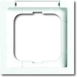 Abdeckrahmen future 1-fach linear studioweiß glänzend mit Sichtfenster 