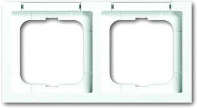 Abdeckrahmen future 2-fach linear waagerecht studioweiß mit Sichtfenster 