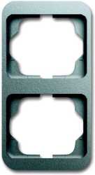 Abdeckrahmen alpha 2-fach senkrecht Titan matt 