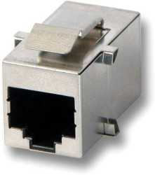 RJ45 Adapter Snap-in Buchse/Buchse Verbinder ,geschirmt Edelstahl 