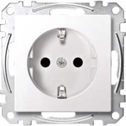 SCHUKO-Steckdose erhöhter Berührungsschutz Steckklemmen weiß 