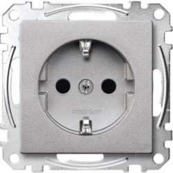 SCHUKO-Steckdose erhöhter Berührungsschutz Steckklemmen alu 