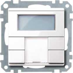 Taster 2-fach plus m. Raumtemperaturregler polarweiß glänzend 