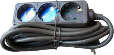 Tischverteiler 3-fach 16A Anschlussleitung 3m schwarz 