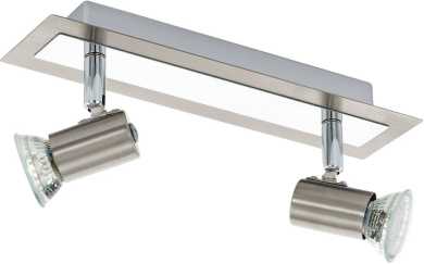 Strahlerbalken ROTTELO nickel-matt chrom 2xGU10 5W LED 