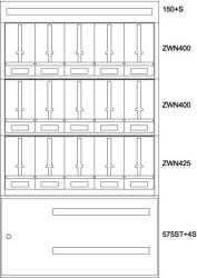 Zählerverteiler Montageeinsatz weiß BPZ-MES-STN-1200/2015ST 