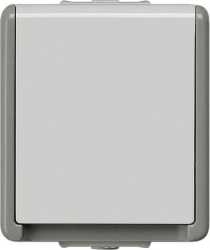 DELTA fläche IP44 AP dunkelgrau/hellgrau SCHUKO-Steckdose 10/16A 250V 