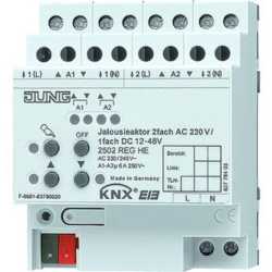KNX Jalousieaktor 2-fach AC 230 V 1-fach DC 24 V Handbedienung 