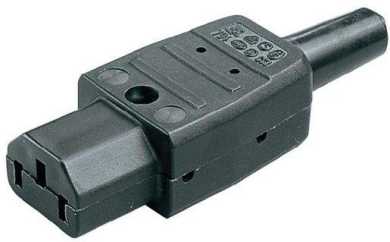 Gerätesteckdose 70° schwarz 