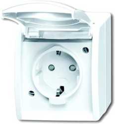 Aufputz Steckdose mit Klappdeckel erhöhtem Berührungsschutz 