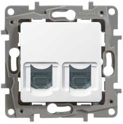 Niloe Datendose 2-fach RJ45 Kategorie 6STP ohne Spreizkrallen 