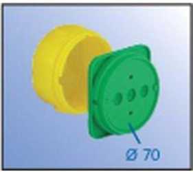 Gerätedose PERILEX® Tiefe 66 mm Ø 70 mm für Rohre bis Ø 25 mm 