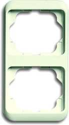 Abdeckrahmen alpha 2-fach senkrecht cremeweiß glänzend 