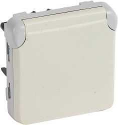 Steckdose (SL) 1-fach IP44 Feuchtraum Modular Plexo 55 weiß 