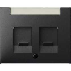 Zentralstück m. Staubschutzschiebern u. Beschriftungsfeld K1 anthrazit 