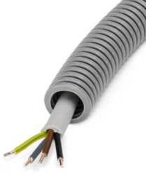 Panzerrohr vorverdrahtet FXPR 20 grau mit YM 4x1,5 50m 