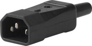 Kaltgerätestecker C14 10 A 70 ° schwarz 