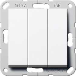 Taster 3-fach Schließer 1 polig System 55 reinweiß 