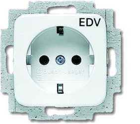 Unterputz Steckdose mit Aufdruck EDV 