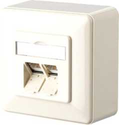 Kommunikationsanschlussdose E-DAT C6A 2 Port AP reinweiß 