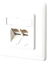 Kommunikationsanschlussdose E-DAT C6A 2 Port UP reinweiß 