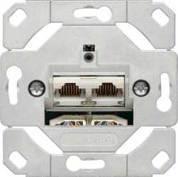 Netzwerk-Anschlussdose 2-fach mit LSA-plus- Anschlusstechnik Kat 6A 