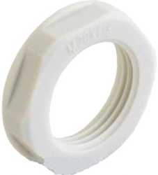 Gegenmutter Kabelverschraubung M16 x 1,5 Polyamid hellgrau mit Flansch 