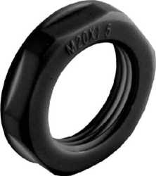 Gegenmutter Kabelverschraubung M25 x 1,5 Polyamid schwarz mit Flansch 