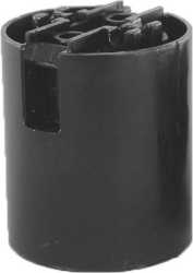 Fassung E27 glatter Mantel schwarz mit Steckklemmen 