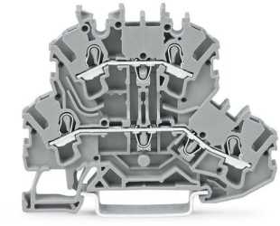 Doppelstockklemme Durchgangsklemme 0,25 - 2,5 mm² grau 