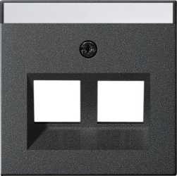 2-fach Abdeckung beschriftbar Modular Jack 30° für System 55 anthrazit 