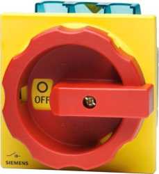 Not-Aus-Schalter 3pol. IU=32 P/AC-23A bei 400V=11,5kW Vierlochbef. 