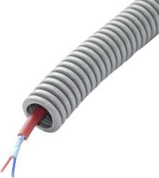 Panzerrohr vorverdrahtet FXPR 20 grau mit JB-Y(St)Y 1x2x0,8 50m 