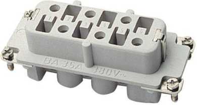 Buchseneinsatz BA6 Schraubanschluss mit Drahtschutz 