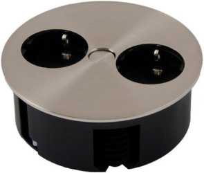 Schuko Steckdose TWIST 2 fach Edelstahl Lock mit erhöhtem Berührungsschutz 