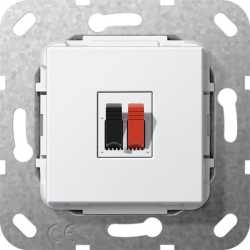 Lautsprecher Anschluss 1-fach Einsatz für System 55 reinweiß 