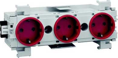 Steckdose 3-fach WAGO Steck-Klemmtechnik frontrastend verkehrsrot 