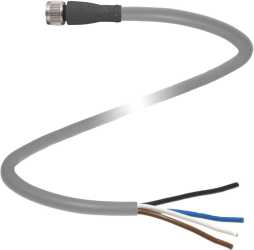 Kabeldose M8 gerade Bauform 4-polig 10 m PVC Kabel offenes Ende 