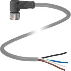 Kabeldose M12 gewinkelte Bauform 4-polig 10 m PUR Kabel offenes Ende 