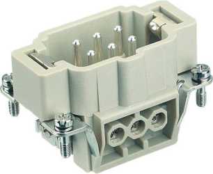 Han E Stifteinsatz 6-polig Schraubanschluss 500V / 16A 