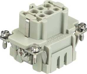 Han ES Buchseneinsatz 6-polig Käfigzugfederanschluss 500V / 16A 