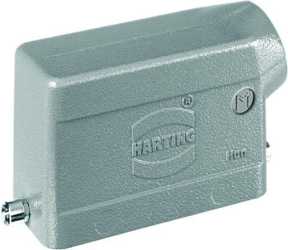 Tüllengehäuse Han 16B seitl. Kabelausgang Zinkdruckguss Längsbügel 