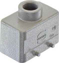 Han 10B Tüllengehäuse gerader Kabelausgang Zinkdruckguss Querbügel 