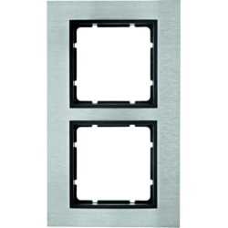 2-fach Rahmen B.7 Edelstahl/anthrazit für senkrechte Montage 