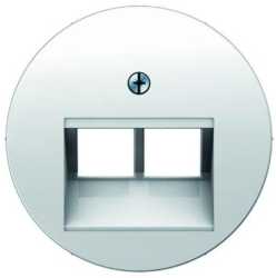 Zentralstück UAE Steckdose 2-fach R.1 /R.3/R.Classic polarweiß glänz. 