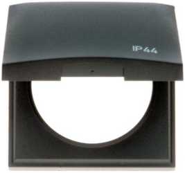 Abdeckrahmen 1-fach mit Klappdeckel Aufdruck IP44 Integro Flow anthrazit matt 