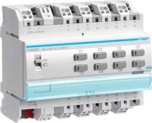 Schalt-/Jalousieausgang 8-fach 16A (C) Handb. o. Bus 