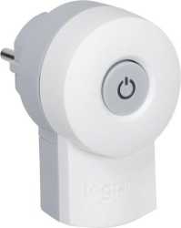 Stecker mit 2-poligem Schalter mit Beleuchtung weiß 