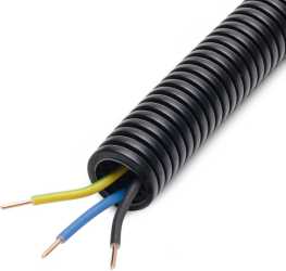 HFXP-Turbo 20 Ø schwarz mit H07Z-U 3x2,5 sw,bl,g/g vorverdrahtet 50m 