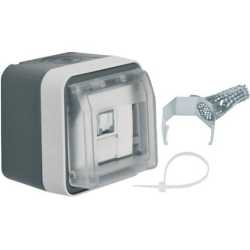 UAE-Steckdose 8-polig geschirmt mit Klappdeckel AP 